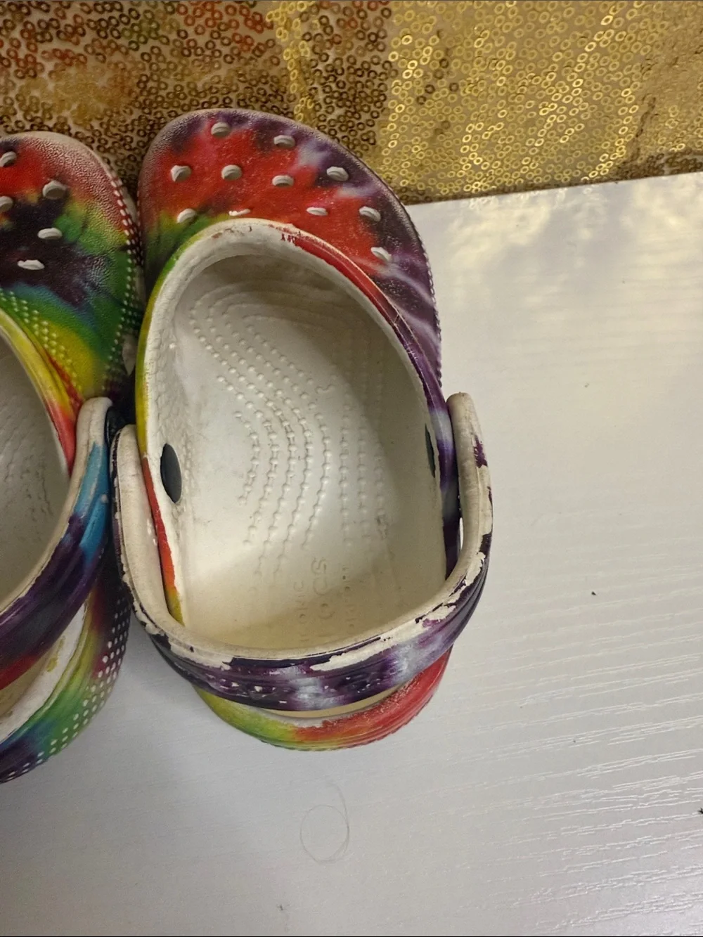 CROCS Kids Multicolor Tie-Dye Slip-On Clogs